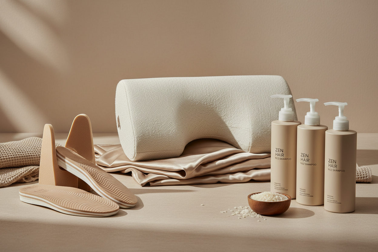 tu peux me faire une image par rapport a mon thème de site beige sachant que je vends des produits pour la santé des oreiller cervical, des semelles 4d, des house d'oreiller, des shampoing a base de riz pour les cheveux